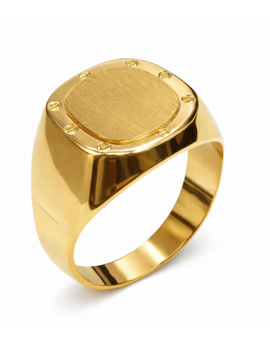 Sello Oval para Caballero Hueco - Oro Amarillo 18K