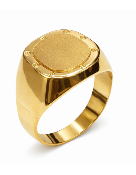 Sello Oval para Caballero Hueco - Oro Amarillo 18K