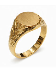 Sello Oval de Oro para caballero Hueco- Oro Amarillo 18k