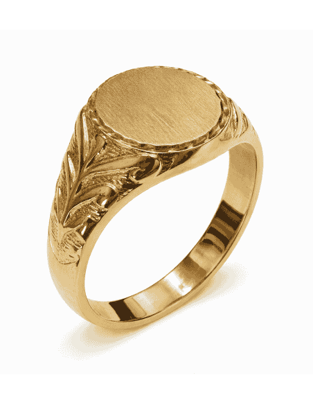 Sello Oval de Oro para caballero Hueco- Oro Amarillo 18k