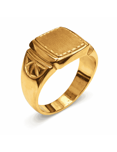 Sello Cuadrado para caballero Hueco - Oro amarillo 18K