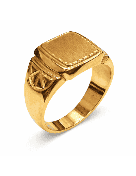 Sello Cuadrado para caballero Hueco - Oro amarillo 18K