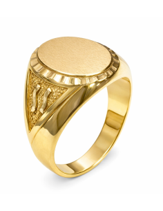 Sello Oval para caballero Macizo - Oro amarillo 18K