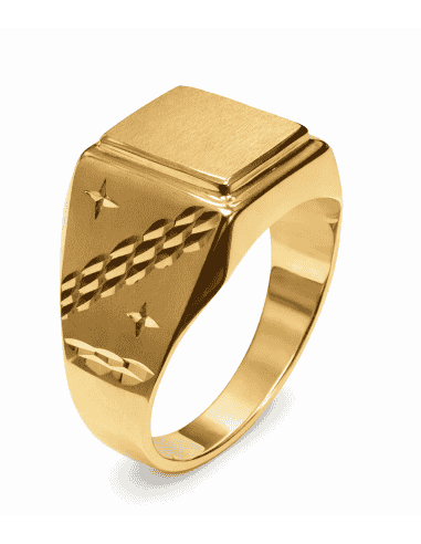 Sello de Oro para caballero Hueco- Oro Amarillo 18k