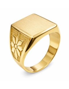 Sello Cuadrado para caballero Hueco - Oro amarillo 18K
