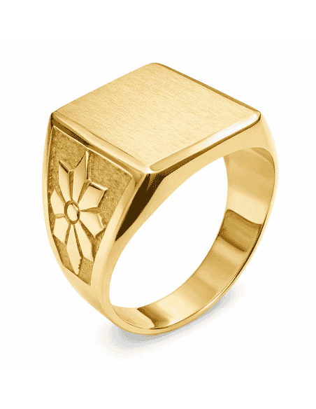 Sello Cuadrado para caballero Hueco - Oro amarillo 18K