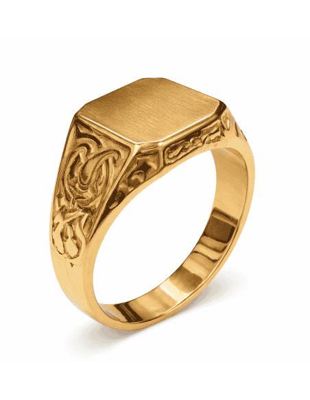 Sello de Oro para caballero Hueco- Oro Amarillo 18k