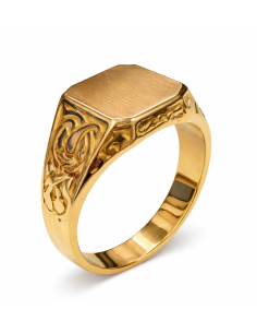 Sello Cuadrado para caballero Hueco - Oro amarillo 18K