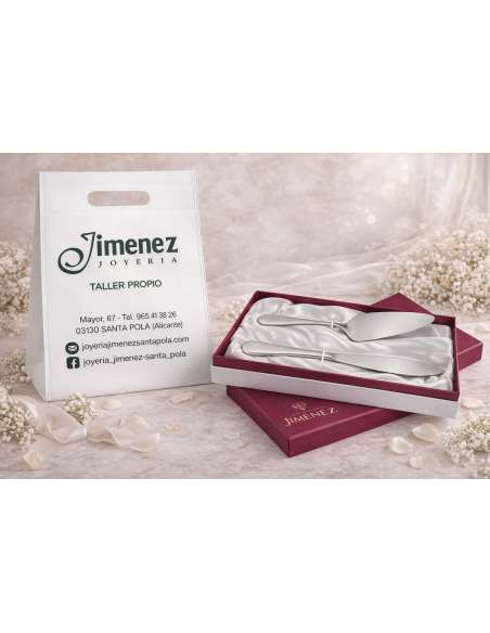 Estuche Cuchillo y Pala para Tarta de Acero (Personalizable)  – GA4023