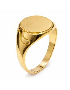 Sello Oval para caballero Hueco - Oro amarillo 18K
