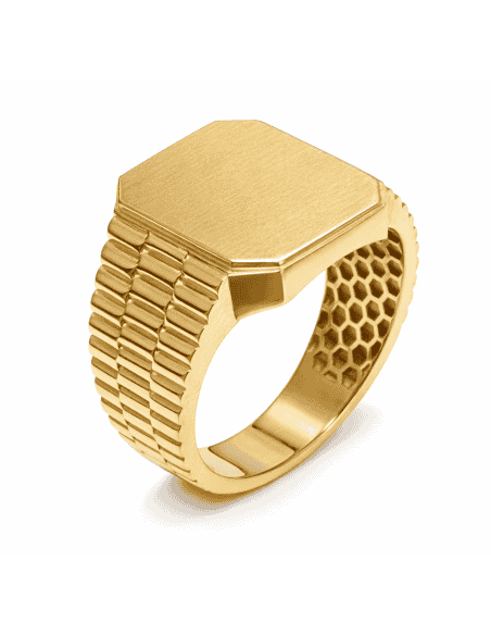 Sello Rectangular para Caballero Hueco - Oro Amarillo 18K