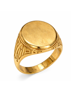 Sello Ovalado para Caballero Hueco - Oro amarillo 18K