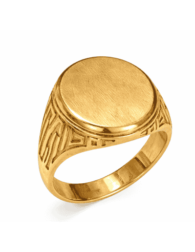 Sello Ovalado para Caballero Hueco - Oro amarillo 18K