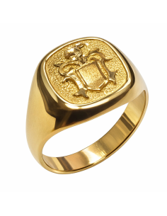 Sello para Caballero con Escudo Heráldico - Oro Amarillo 18K