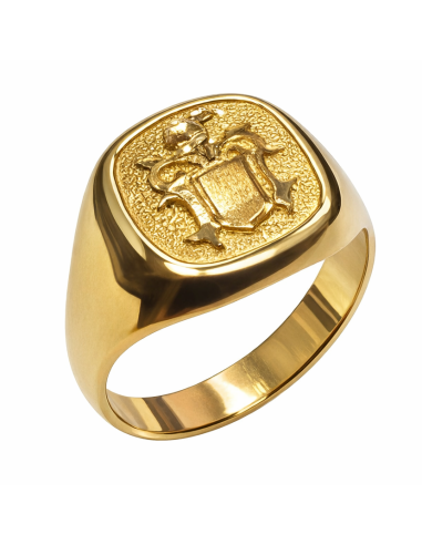Sello para Caballero con Escudo Heráldico - Oro Amarillo 18K