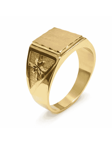 Sello Cuadrado para Caballero Hueco - Oro amarillo 18K