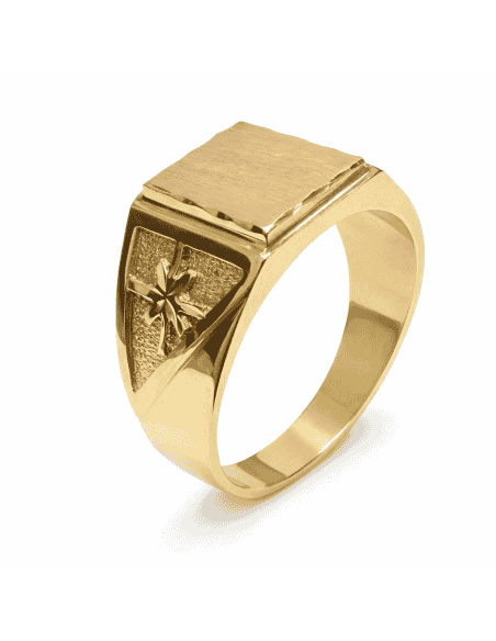 Sello Cuadrado para Caballero Hueco - Oro amarillo 18K