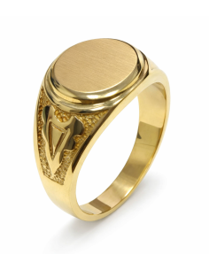 Sello Redondo para Caballero Hueco - Oro amarillo 18K