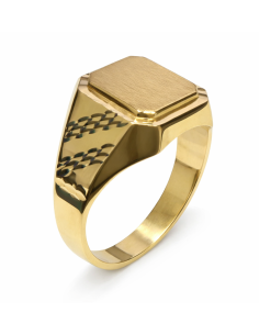 Sello Rectangular para Caballero Hueco - Oro Amarillo 18K