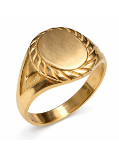 Sello Redondo para Caballero Hueco - Oro Amarillo 18K