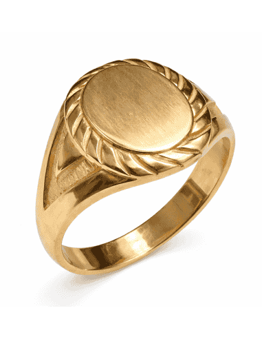 Sello Redondo para Caballero Hueco - Oro Amarillo 18K