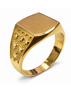 Sello Cuadrado para Caballero Hueco - Oro Amarillo 18K