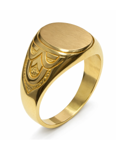 Sello Ovalado para Caballero Hueco - Oro amarillo 18K