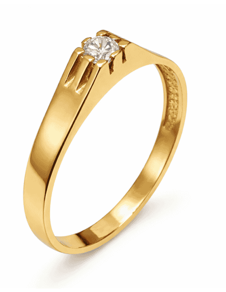 Anillo Solitario para Cadete con circonita - Oro Amarillo 18K