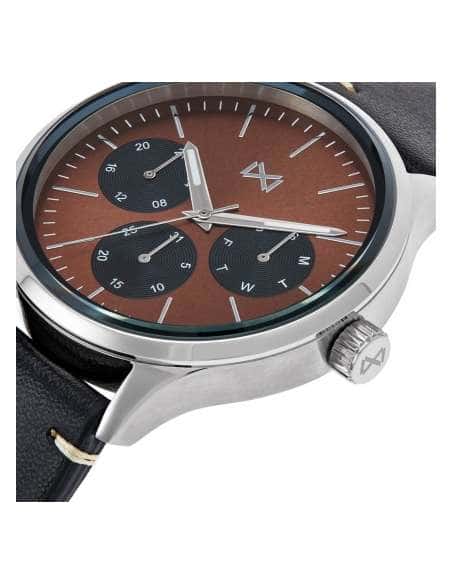Reloj para Hombre Multifunción con Esfera Marrón y Correa de Piel Negra - Mark Maddox HC7100-47