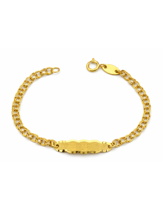 Pulsera Esclava Infantil con la Chapa en forma de nube - Oro Amarillo 9K