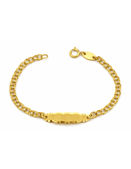 Pulsera Esclava Infantil con la Chapa en forma de nube - Oro Amarillo 9K