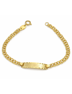 Pulsera Esclava Infantil Chapa Rectangular - Oro Amarillo 9K