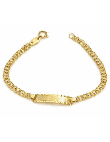 Pulsera Esclava Infantil Chapa Rectangular - Oro Amarillo 9K