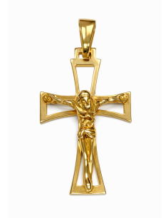 Colgante Cruz calada con Cristo - Oro Amarillo 18K