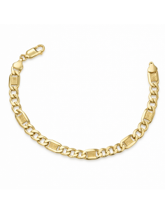 Pulsera para Caballero Eslabones Tallados - Oro Amarillo 9k