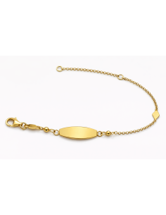 Pulsera Esclava Infantil con Cadena Rolón - Oro Amarillo 18K