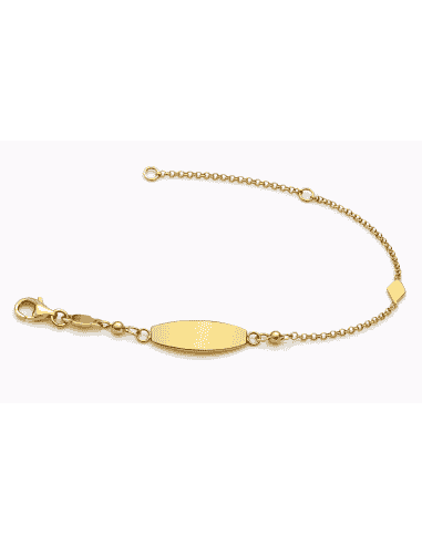 Pulsera Esclava Infantil con Cadena Rolón - Oro Amarillo 18K