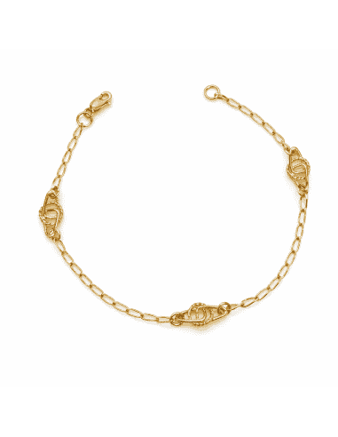 Pulsera infantil con eslabones decorativos calados - Oro Amarillo 18K