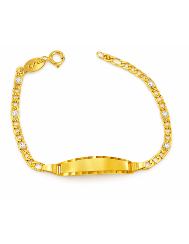 Pulsera Esclava Infantil con Circonitas - Oro Amarillo 18K