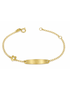 Pulsera Esclava infantil con Flor lateral - Oro Amarillo 18K