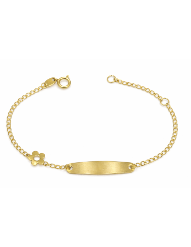 Pulsera Esclava infantil con Flor lateral - Oro Amarillo 18K
