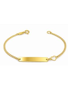 Pulsera infantil cadena con Corazón - Oro amarillo 18K