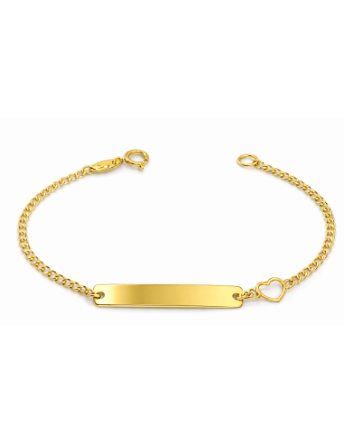 Pulsera infantil cadena con Corazón - Oro amarillo 18K