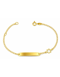Pulsera Esclava Infantil con Estrella - Oro Amarillo 18K