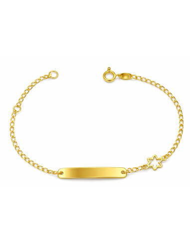Pulsera Esclava Infantil con Estrella - Oro Amarillo 18K