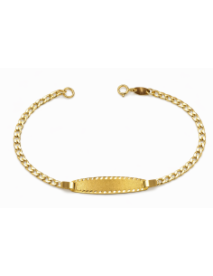 Pulsera Esclava infantil eslabón barbado  - Oro Amarillo 18K