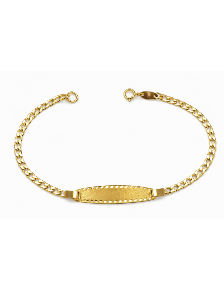 Pulsera Esclava infantil eslabón barbado  - Oro Amarillo 18K