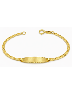Pulsera Esclava infantil Eslabón Decorado - Oro Amarillo 18K
