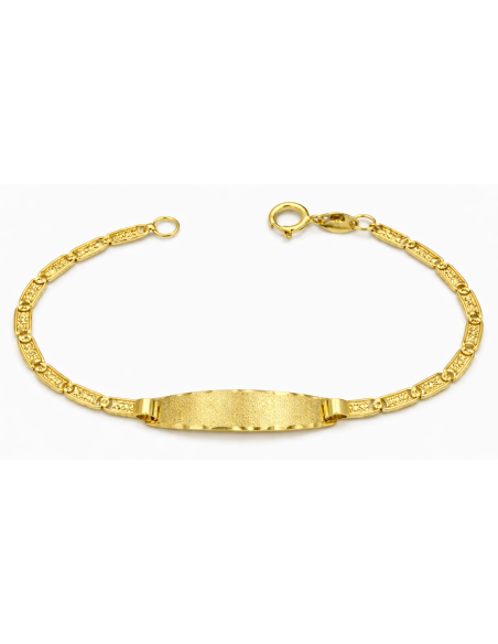 Pulsera Esclava infantil Eslabón Decorado - Oro Amarillo 18K