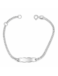 Pulsera Esclava infantil Cadena Barbada - Oro Blanco 18K